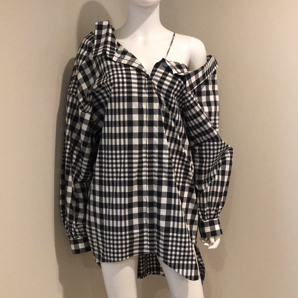 *NWOT* Enfold Asymmetric Plaid Shirt